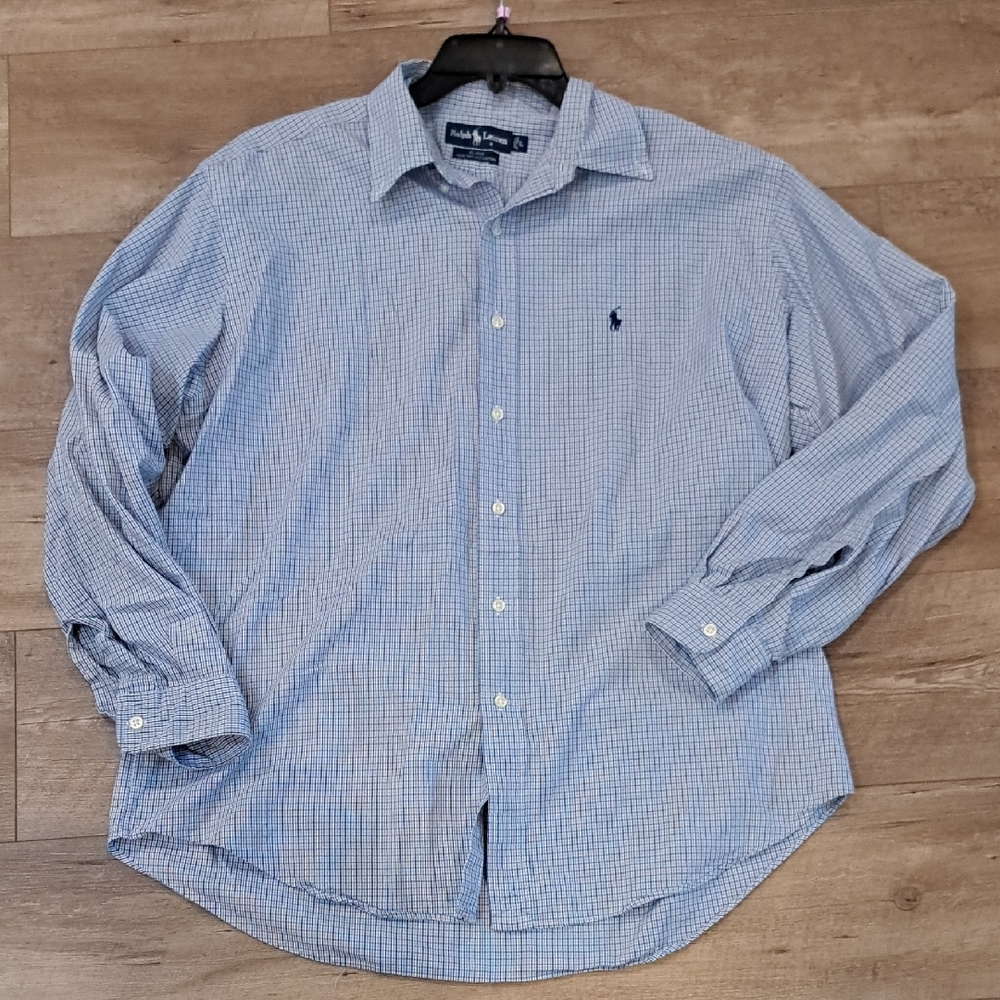 Ralph Lauren Men's Light Blue Plaid Shirt - Picture 5 of 5